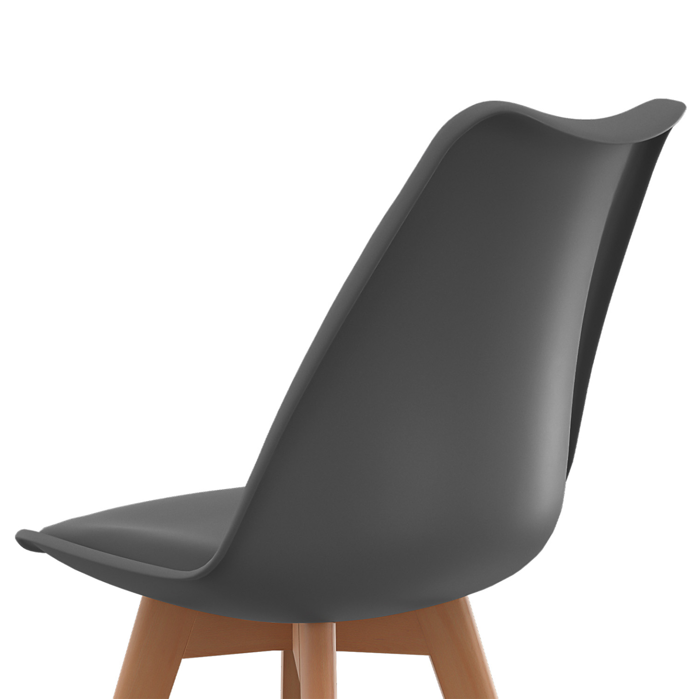 Chaise grise bi-matière avec pieds métal noir Steel