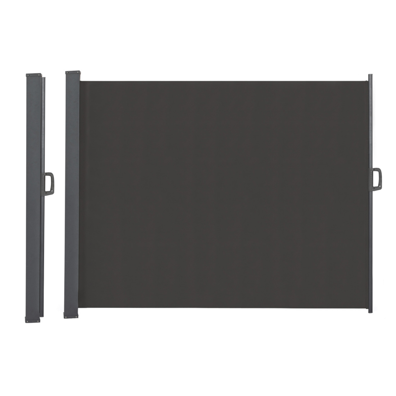 Paravent Extérieur Rétractable 180x400 Cm - Motif Pierre, Store Latéral, Protection Vent/vue