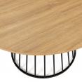 Table à manger ronde YUNA 4-6 personnes plateau bois et pied filaire en métal