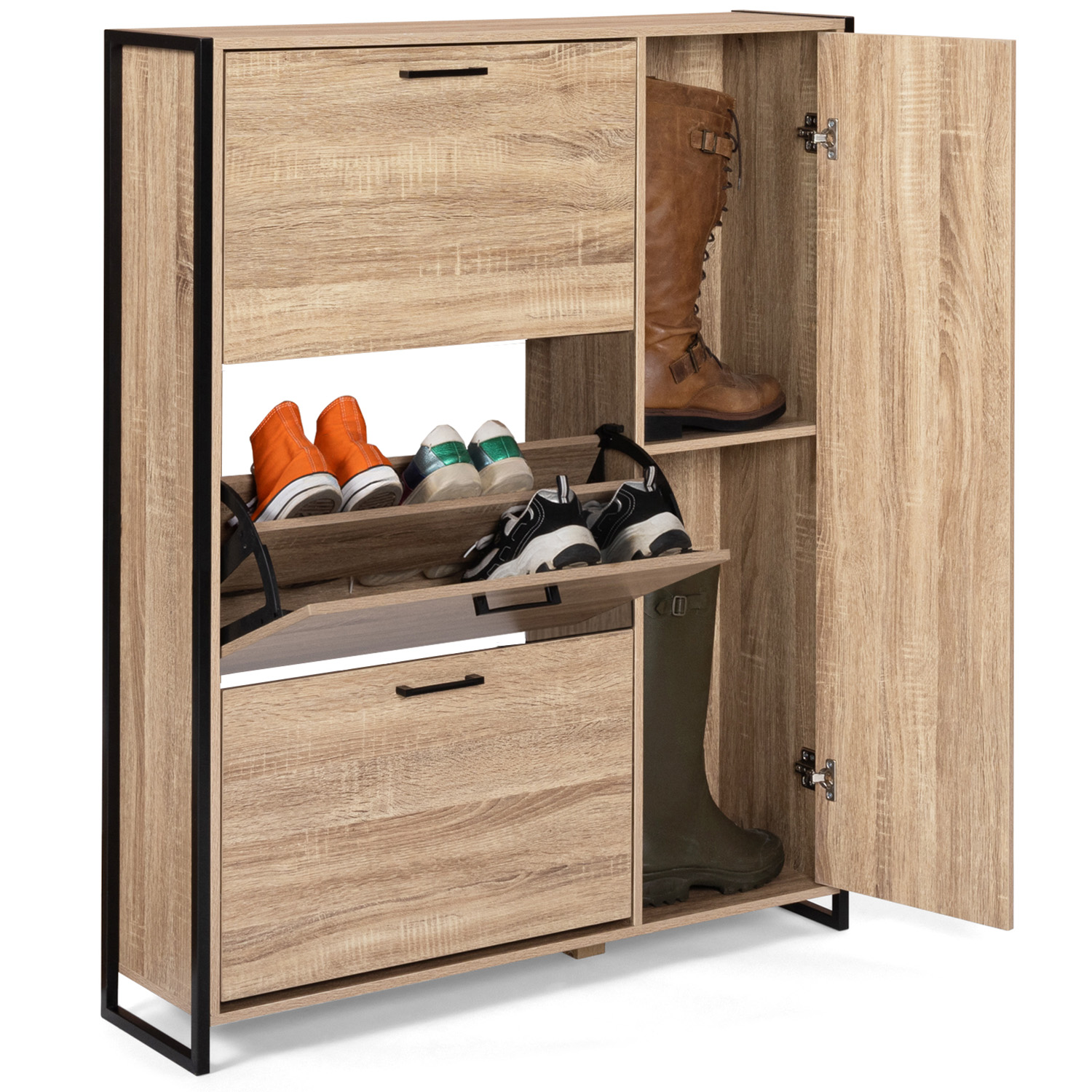 Meuble à chaussures industriel avec 4 portes