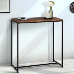 14662 - Consolle industriale in legno effetto antico e metallo nero Console DAYTON plateau effet vieilli design industriel