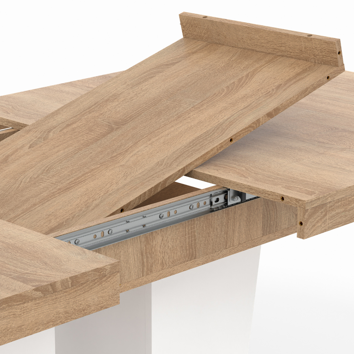Table à Manger Edelweiss Extensible 170/210 Cm - Design Scandi, Hêtre Et Blanc, Occasion