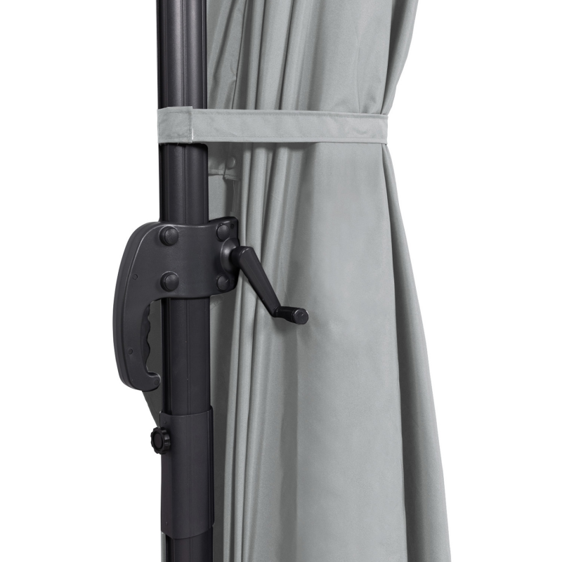 Bundle parasol 3x4m déporté rotatif gris + housse NAVIA main image 1