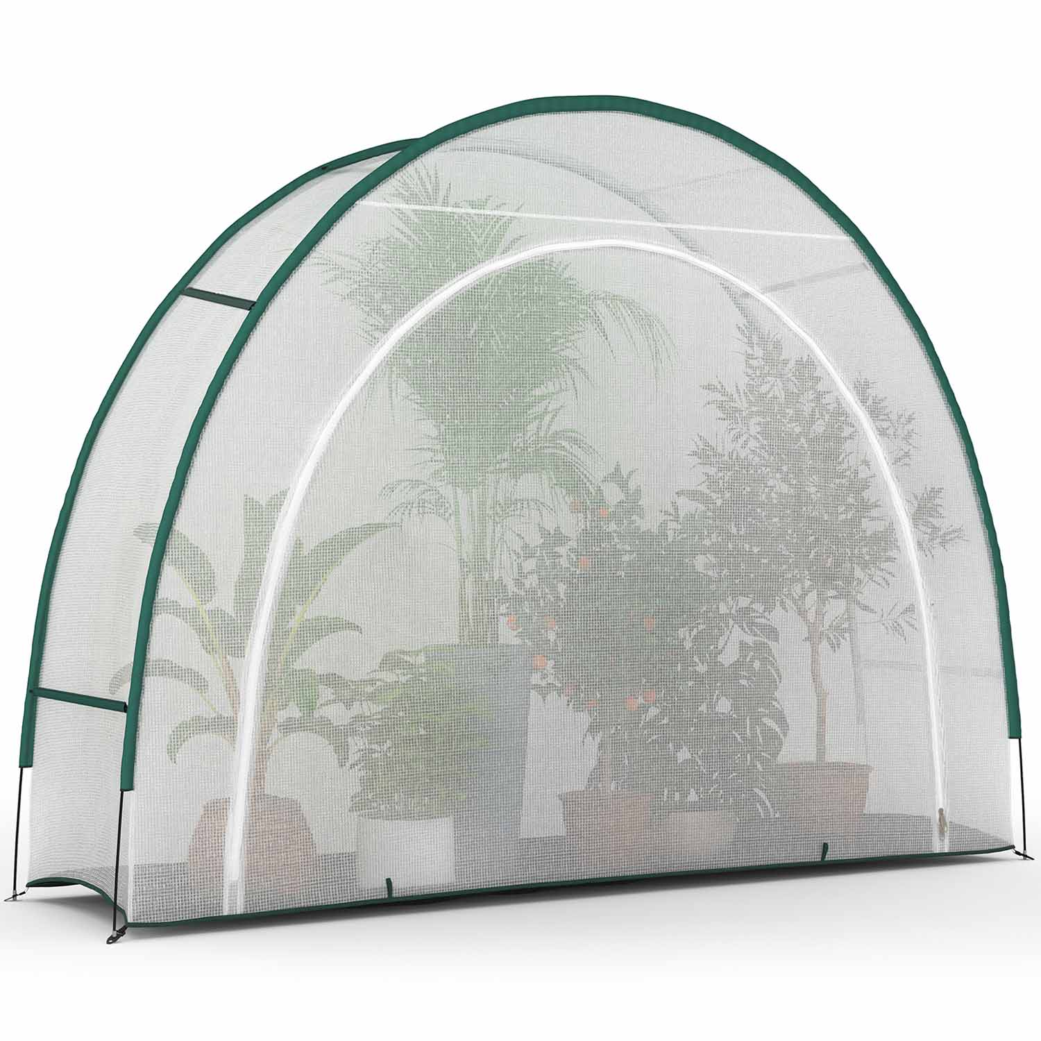 Serre d'hivernage balcon et terrasse 300x80x220 cm en demi lune