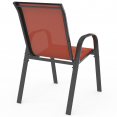 Lot de 6 chaises de jardin LYMA métal et textilène empilables terracotta