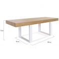 Table à manger rectangle PHOENIX 10 personnes bois et blanc 200 cm