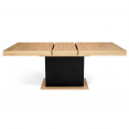 Table à manger extensible rectangle EDEN 10-12 personnes bois et noir 200-250 cm
