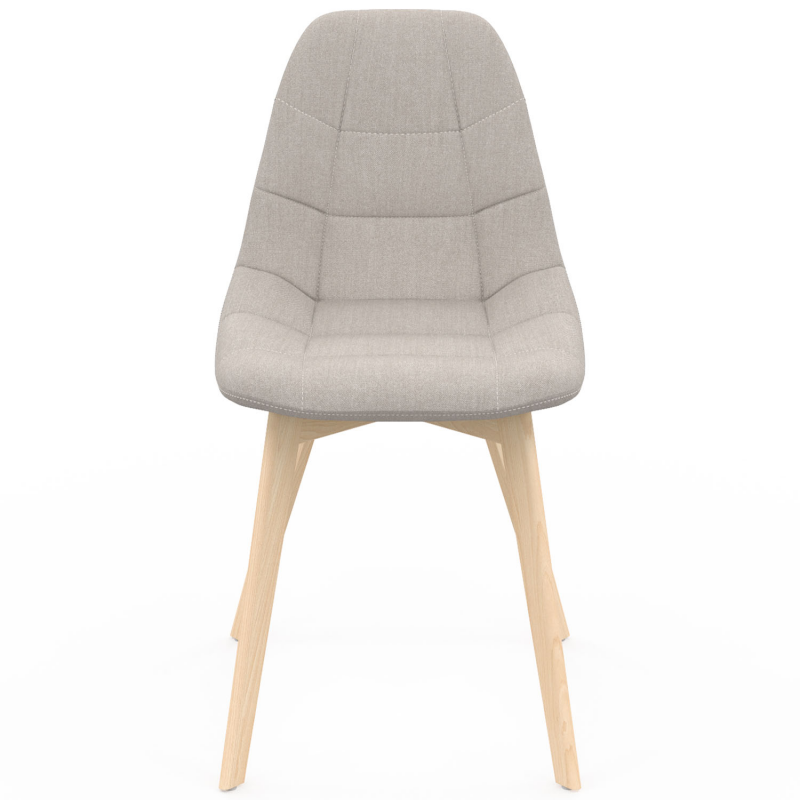 Lot De 4 Chaises Scandinaves GABY Bleues - Tissu, Pieds En Bois - Dimensions 50x46.5x88.5 Cm