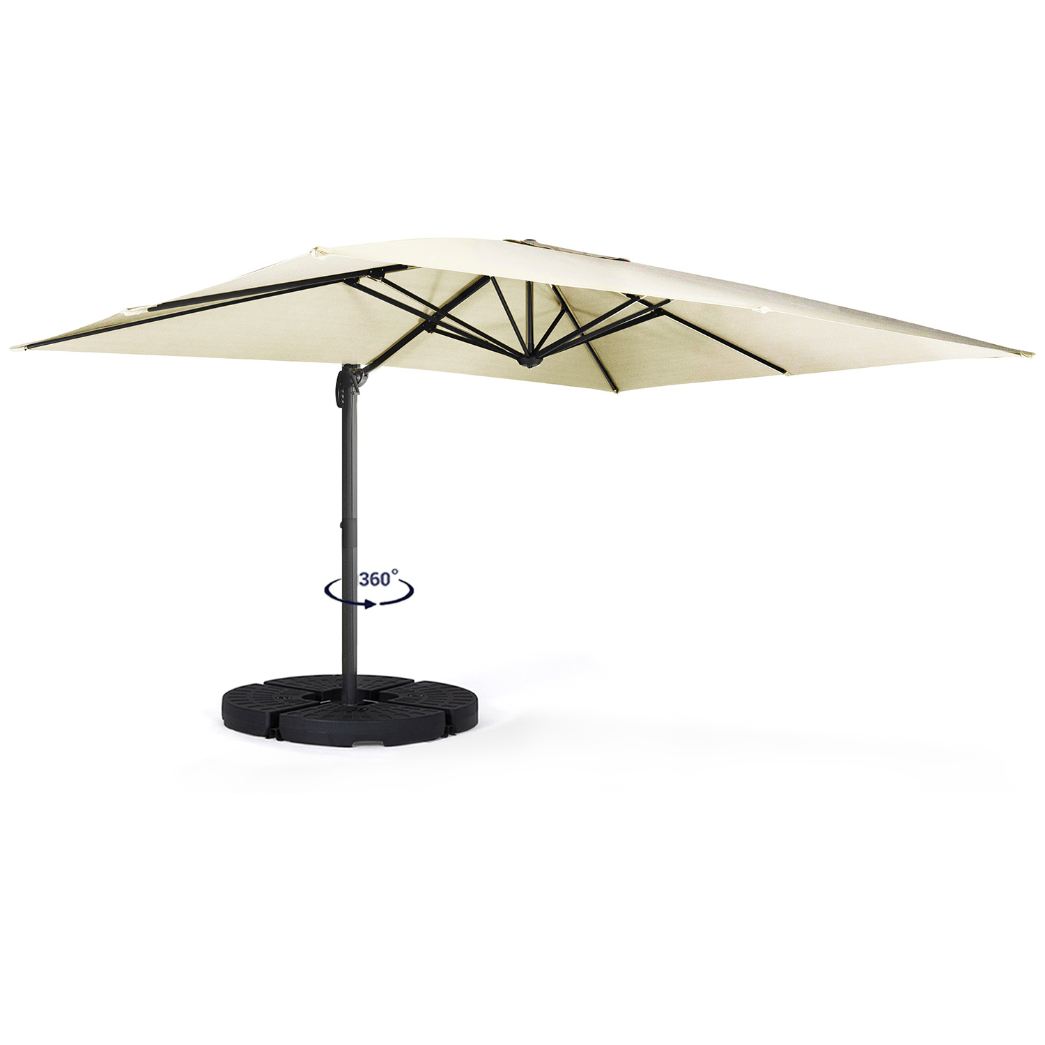 VOUNOT® Zonnezeil Rechthoekig 3x4m met Montage-set, Waterdicht & UV