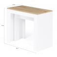 Table console extensible ORLANDO 10 personnes 235 cm bois blanc et façon hêtre