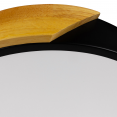 Plafonnier rond avec LED noir et effet bois diamètre 32 cm
