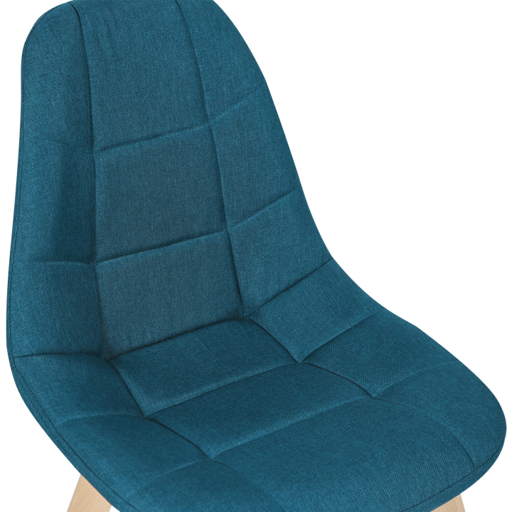 Lot de 4 chaises scandinaves GABY bleues en tissu pour salle à manger Lot de 4 chaises scandinaves GABY bleues en tissu pour salle à manger