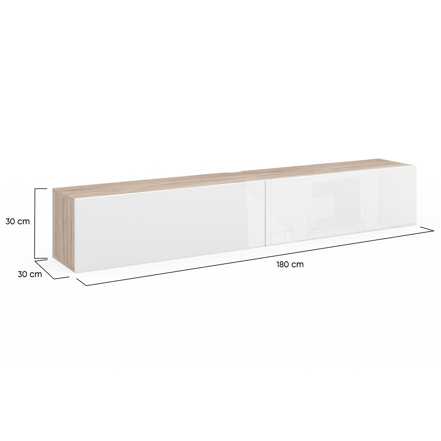 TULAZOU Meuble TV Suspendu, 200 cm Meuble TV Moderne Meuble TV Salon
