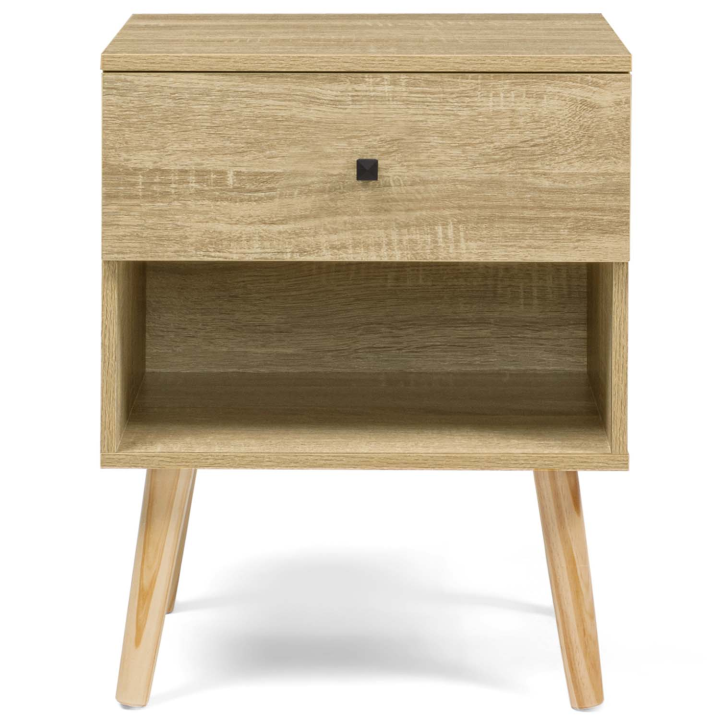 Lot de 2 tables de chevet EMMIE 1 tiroir scandinaves hêtre Lot de 2 tables de chevet EMMIE 1 tiroir scandinaves hêtre