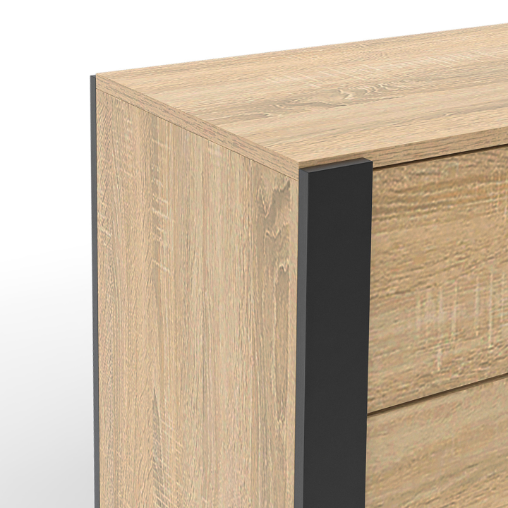 Commode 6 tiroirs ONYX 115 cm bois et noir Commode 6 tiroirs ONYX 115 cm bois et noir