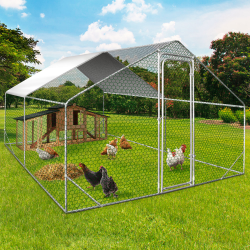12874 - Pollaio Enclos poulailler 12 m² parc grillagé 4x3 M acier galvanisé