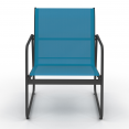 Salon de jardin bas MALAGA 4 places avec canapé, fauteuils et table bleu canard