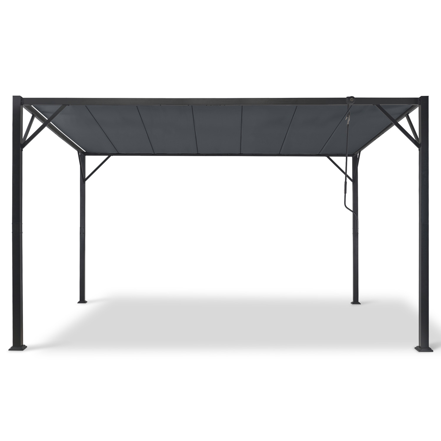 IDMarket Pergola Sonderedition 3x3 M – Mit Einziehbarer Dachplane & 4 Jalousien, Anthrazitgrau