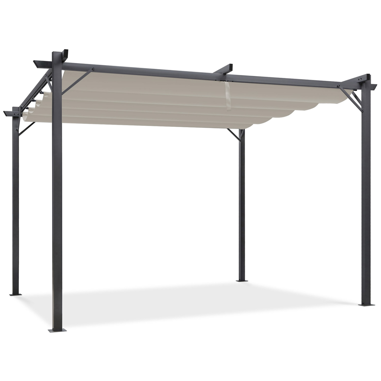 Pergola Aluminium einziehbares Tuch Taupe 3x4m | ID Market