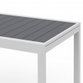Salon de jardin POLY extensible table 135/270 cm et 12 chaises blanc et gris
