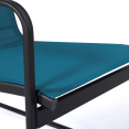 Salon de jardin bas MALAGA 6 places avec canapé, fauteuils et table bleu canard