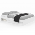 Cadre de lit SALEM avec rangements et sommier 160 x 200 cm blanc