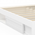 Cadre de lit SALEM avec rangements et sommier 160 x 200 cm blanc