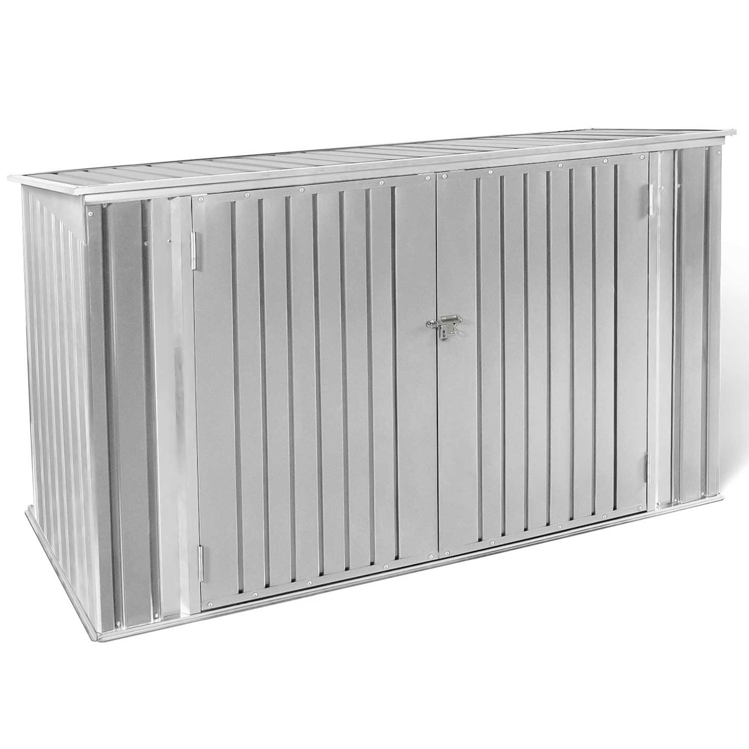 Idmarket MARKET Coffre Rangement Métal 350L - Gris clair