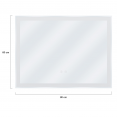 Miroir rectangulaire LED système anti-buée pour salle de bain 80x60 cm