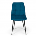 Lot de 4 chaises MILA en velours mix color bleu x2, gris clair, gris foncé
