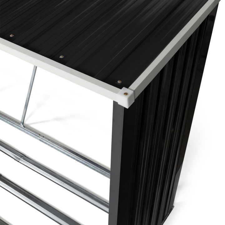 Abri de stockage 4 m³ gris en acier galvanisé pour bûches Abri de stockage 4 m³ gris en acier galvanisé pour bûches