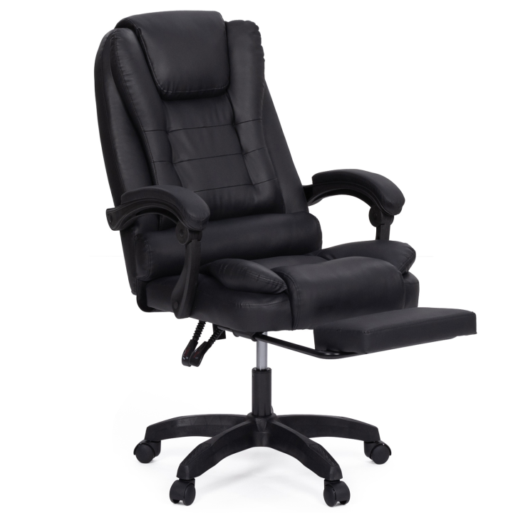 Fauteuil de gaming bureau JIM, avec assise rembourrée grand confort et repose-pied noir Fauteuil de gaming bureau JIM, avec assise rembourrée grand confort et repose-pied noir