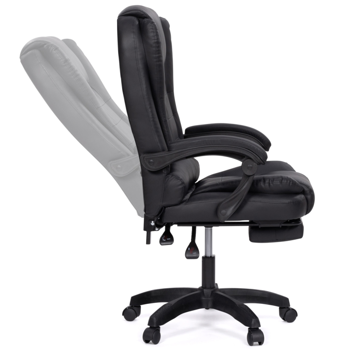 Fauteuil de gaming bureau JIM, avec assise rembourrée grand confort et repose-pied noir Fauteuil de gaming bureau JIM, avec assise rembourrée grand confort et repose-pied noir