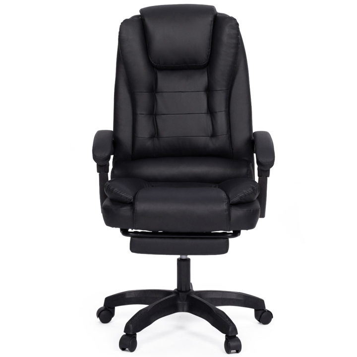 Fauteuil de gaming bureau JIM, avec assise rembourrée grand confort et repose-pied noir Fauteuil de gaming bureau JIM, avec assise rembourrée grand confort et repose-pied noir