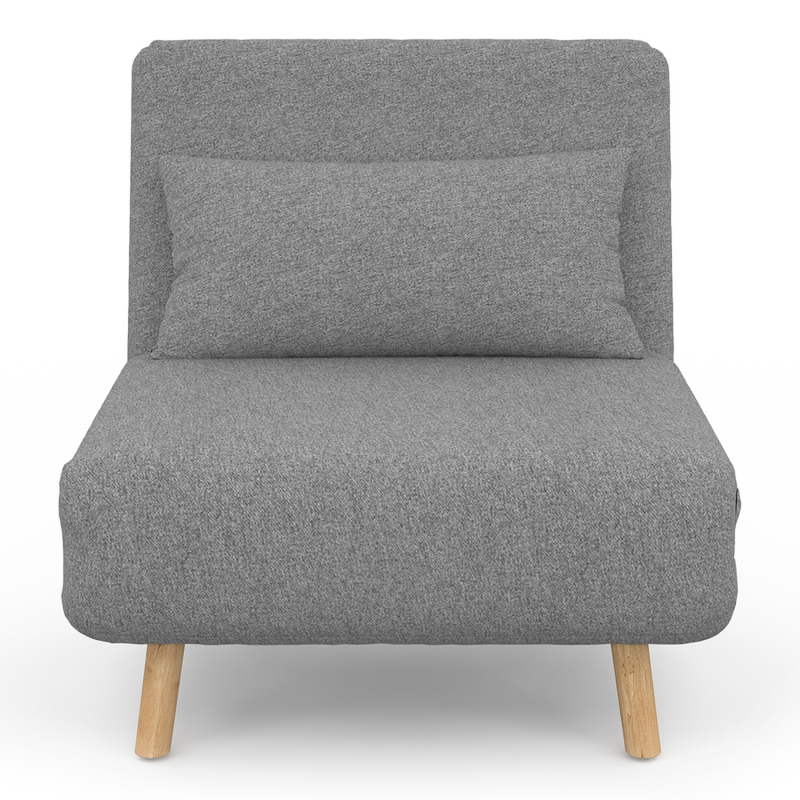 Fauteuil convertible en lit 1 place gris clair - ROMEO | ID Market