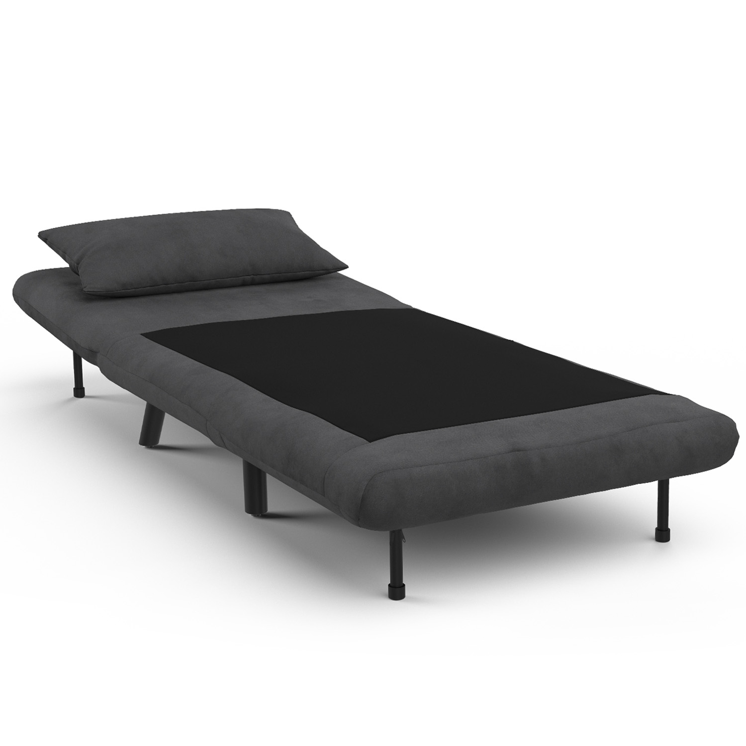 Fauteuil Convertible Romeo Lit D'Appoint 80x190cm - Tissu Gris Clair IDMarket