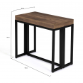 Table console extensible TORONTO 10 personnes 235 cm bois foncé design industriel
