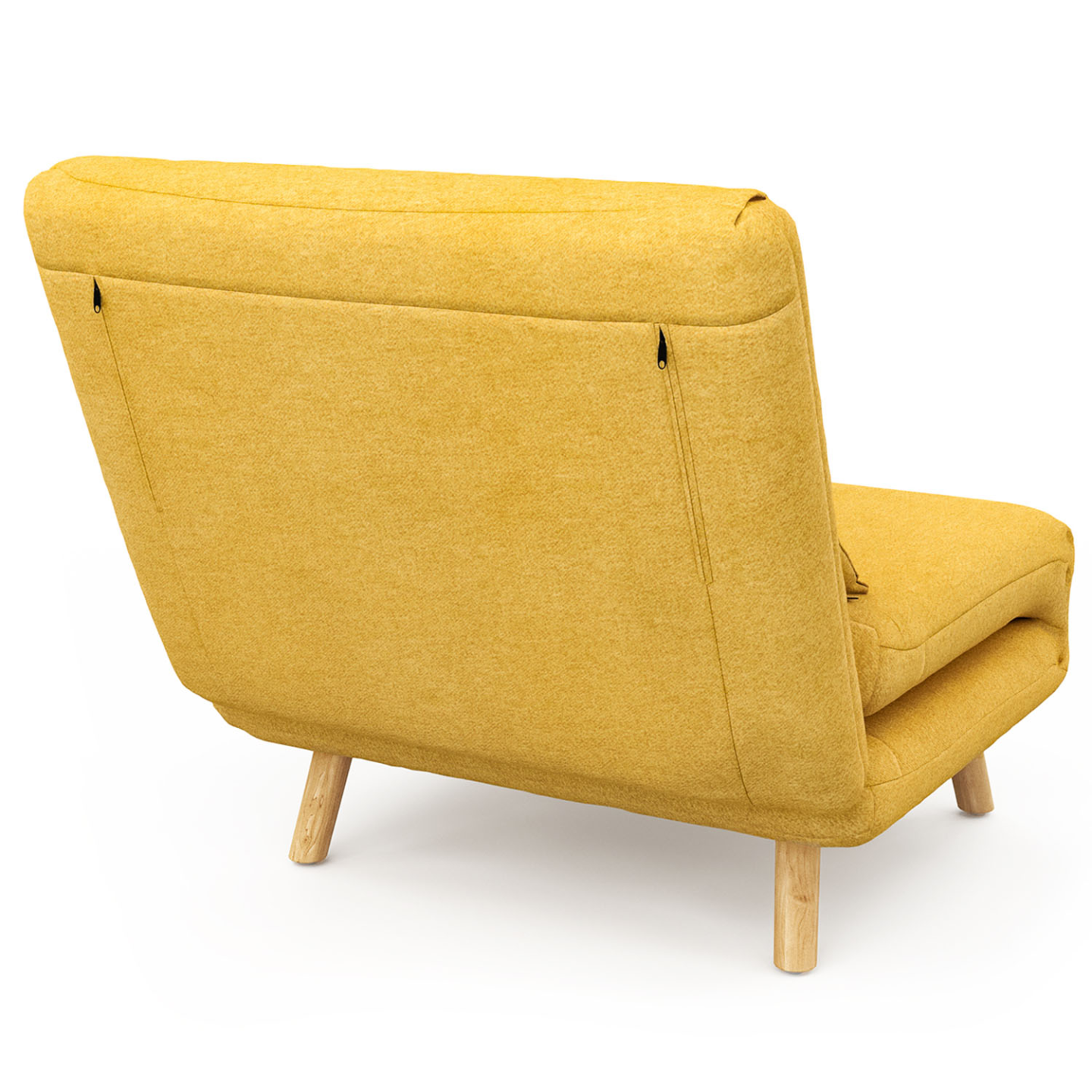 Fauteuil convertible en lit d’appoint 80x190cm tissu jaune - ROMEO ...