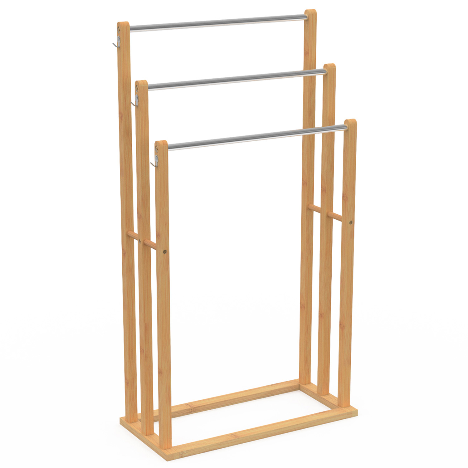 Porte serviettes en bambou 3 niveaux