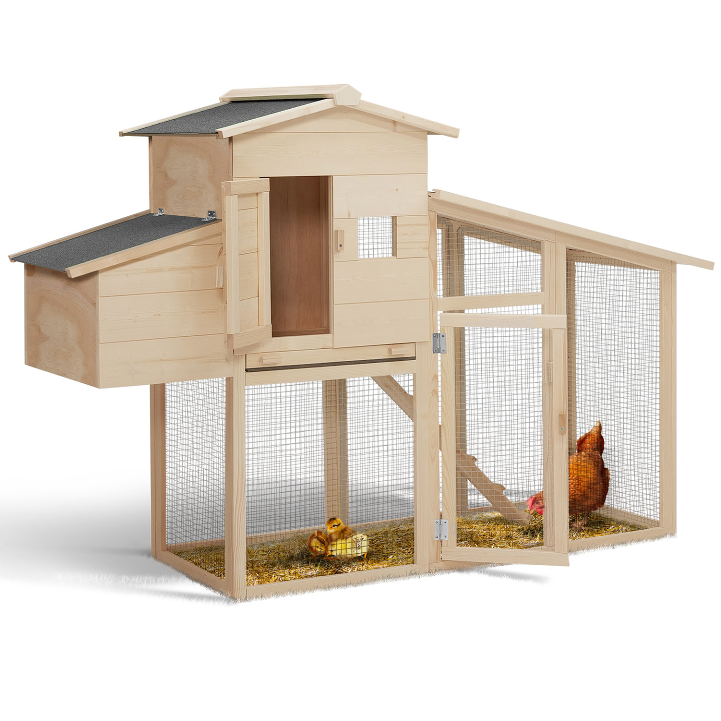 Gallinero De Madera Cocotte Con Caja Nido - Marrón Y Un Gallinero De Madera  Ilustraciu00f3n Plana Sencilla. | Vector Premium Jaula Gallinas, image size:1440x1440
