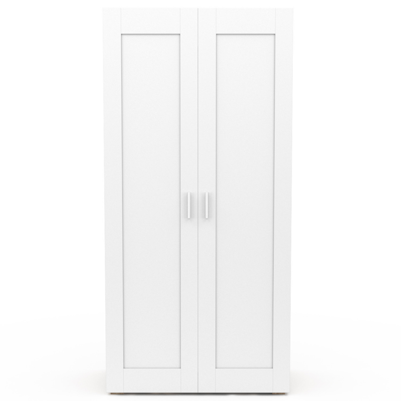 Armoire 2 Portes VITO Hêtre 80cm - Penderie Et Étagères De Rangement