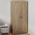 Armoire 2 Portes VITO Hêtre – Penderie 80 Cm Avec Barre & 3 Étagères, Rangement Maxi Capacité Chambre/Entrée