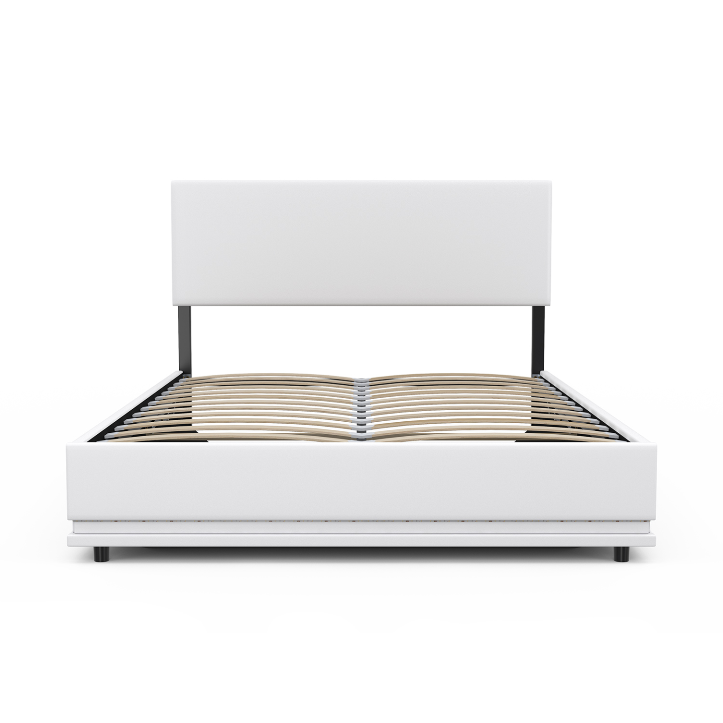 Lit Coffre 140x200 Avec LED Et Sommier - Velours Blanc, Rangement Hydraulique, Tête De Lit Design