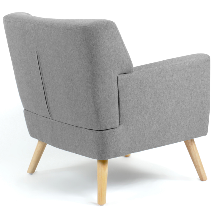 Fauteuil scandinave LIV en tissu gris chiné Fauteuil scandinave LIV en tissu gris chiné