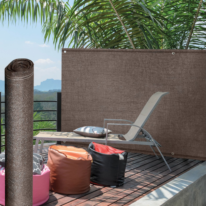 Brise vue renforcé 1,5 x 10 M taupe 220 gr/m² luxe PRO Brise vue renforcé 1,5 x 10 M taupe 220 gr/m² luxe PRO