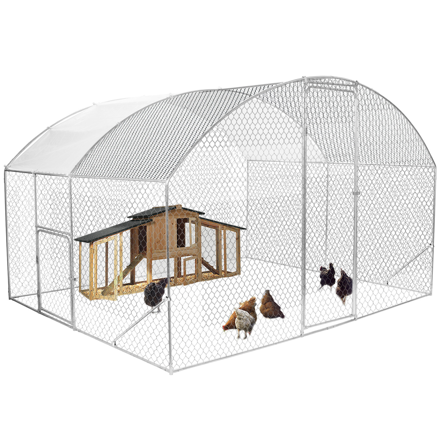 IDMarket - Enclos poulailler 12 m² Parc grillagé 4x3 M Acier galvanisé1