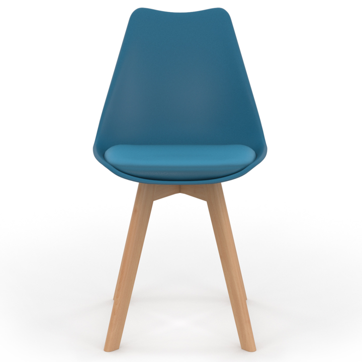 Lot de 6 chaises scandinaves SARA bleu canard pour salle à manger Lot de 6 chaises scandinaves SARA bleu canard pour salle à manger