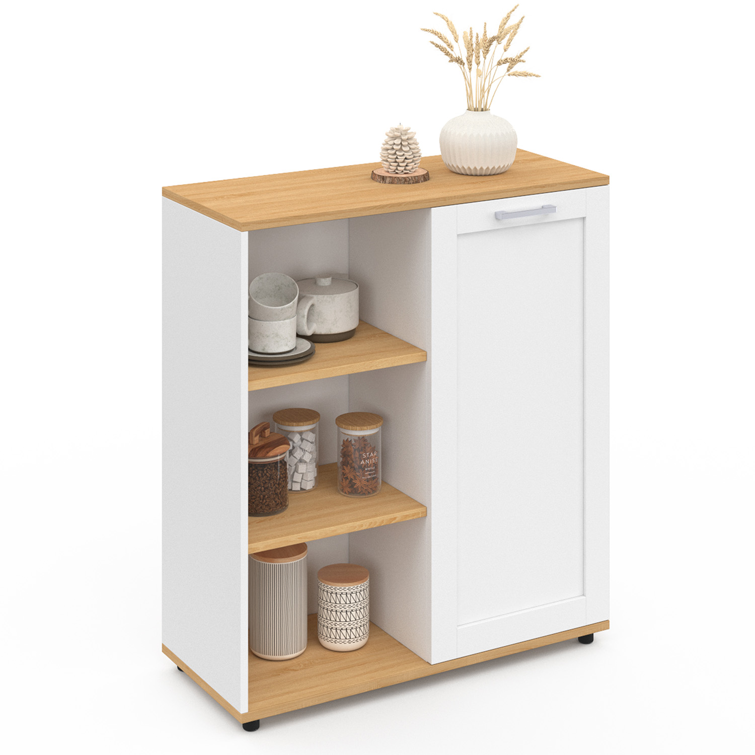 Buffet d'appoint blanc et bois
