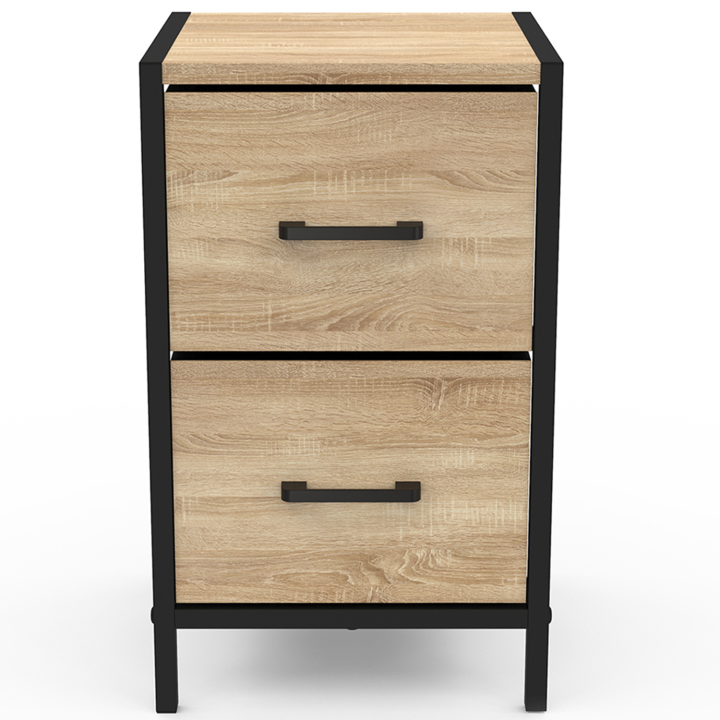 Lot De 2 Tables De Chevet Utah - Style Industriel - 1 Tiroir + 1 Niche - Dimensions 30x30x50 Cm - À Monter Soi-Même