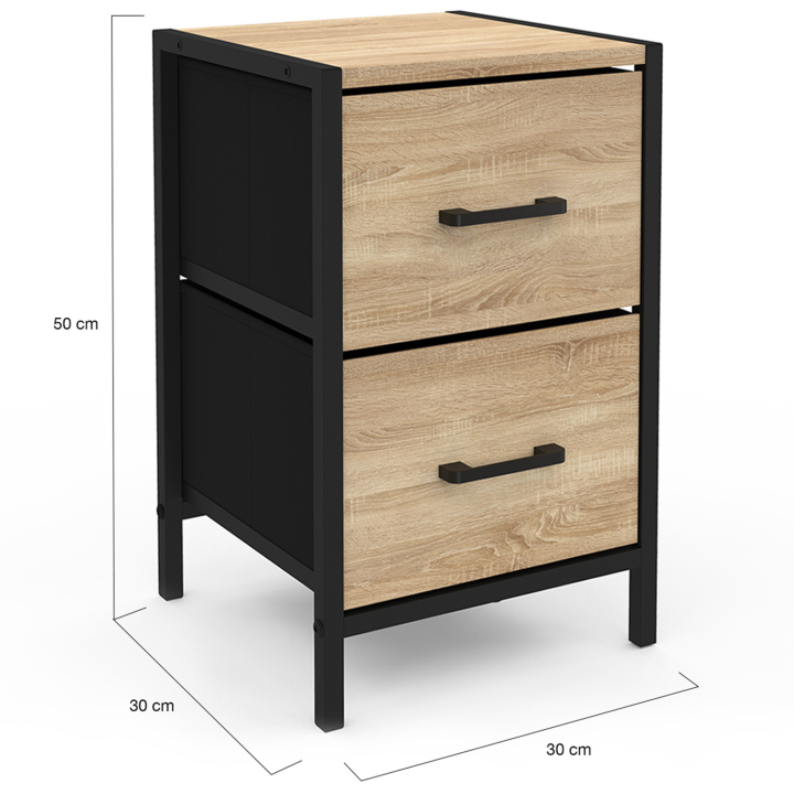 Lot de 2 tables de chevet UTAH 2 tiroirs Lot de 2 tables de chevet UTAH 2 tiroirs
